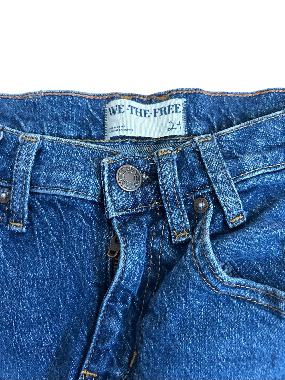Free People We The Free Raw Hem Cropped Denim Jeans size 24 - Picture 2 of 6